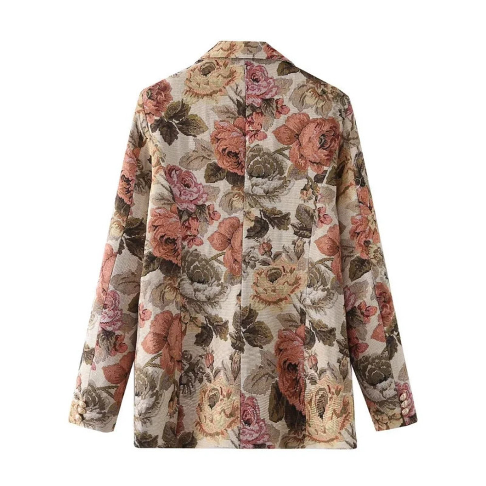 Textured Print Blazer Suit Jacket